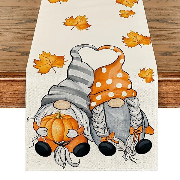 FOUORTUNATE-BEE Tischläufer Kürbisse Ahornblätter Herbst Tischläufer günstig online kaufen
