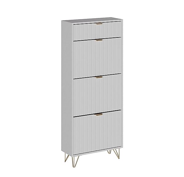 Vicco Schuhschrank Helge, Weiß, 60 x 145 cm 3 Fächer günstig online kaufen