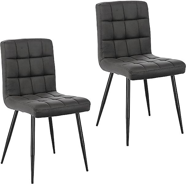 EUGAD Esszimmerstuhl (2 St), Rückenlehne, Metallbeine, günstig online kaufen