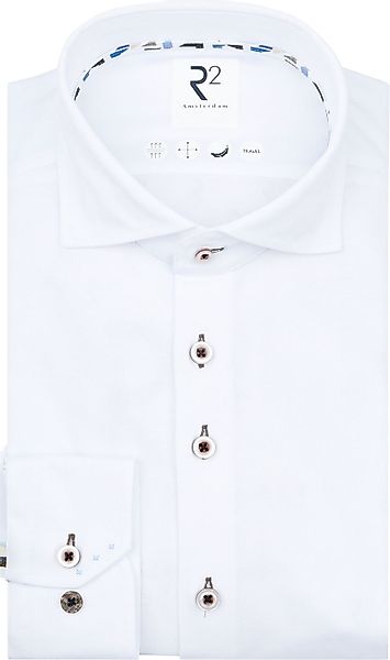 R2 Hemd Technical Knitted Dobby Weiß - Größe 41 günstig online kaufen