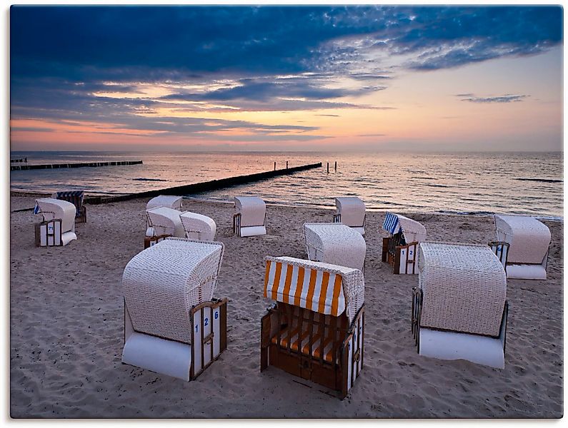 Artland Leinwandbild "Strandkörbe an der Ostsee", Strand, (1 St.), auf Keil günstig online kaufen