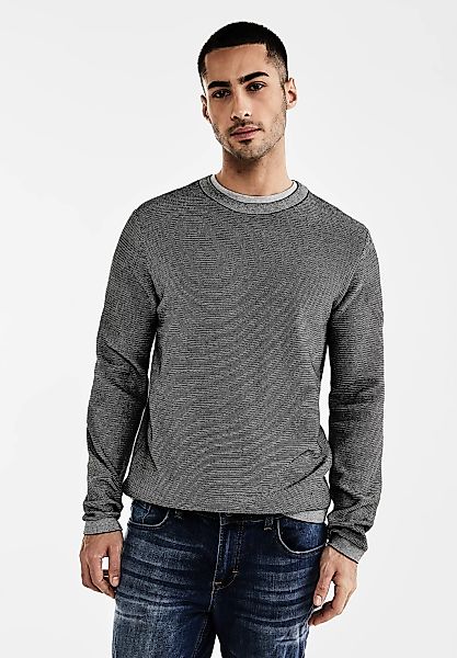 STREET ONE MEN Rundhalspullover mit Rundhalsausschnitt günstig online kaufen