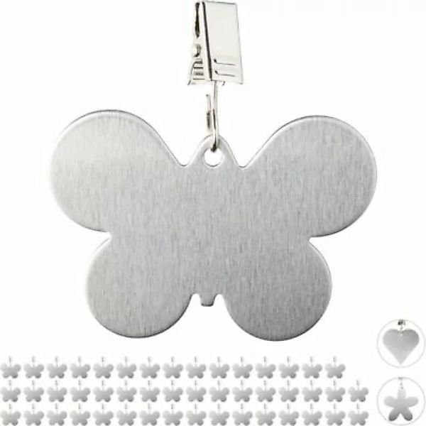 relaxdays 48 x Tischdeckenbeschwerer Schmetterling silber günstig online kaufen
