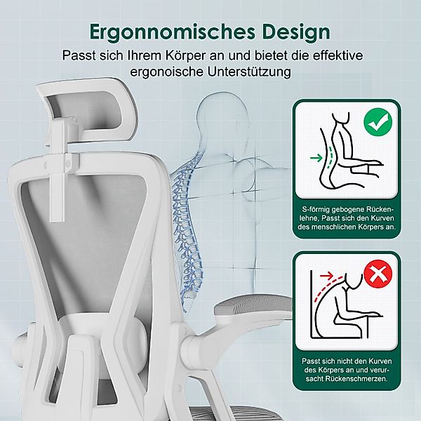 Homimaster Bürostuhl Bürostuhl Ergonomisch, Schreibtischstuhl mit günstig online kaufen