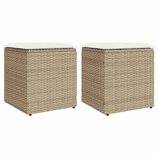 vidaXL Hocker Gartenhocker mit Kissen 2 günstig online kaufen