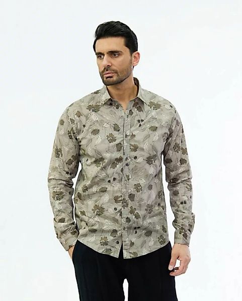 Denim Distriqt Langarmhemd Feines Herren Langarm Hemd mit Floralem Muster B günstig online kaufen