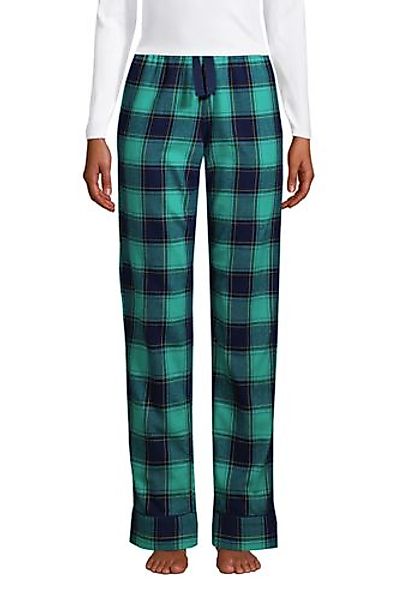 Gemusterte Flanell-Pyjamahose, Damen, Größe: S Normal, Blau, Baumwolle, by günstig online kaufen