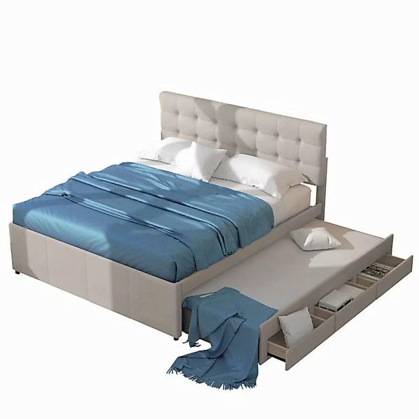 OKWISH Polsterbett Doppelbett, Familienbett, Ehebett, ausziehbares Bett 140 günstig online kaufen