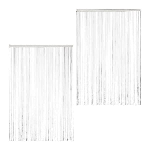 relaxdays Fadenvorhang 2er Set, Stangendurchzug, Polyester, günstig online kaufen