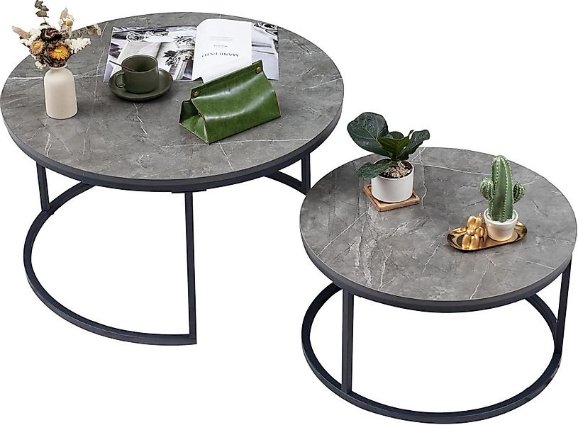 LuxusKollektion Satztisch Couchtisch 2er Set Rund günstig online kaufen