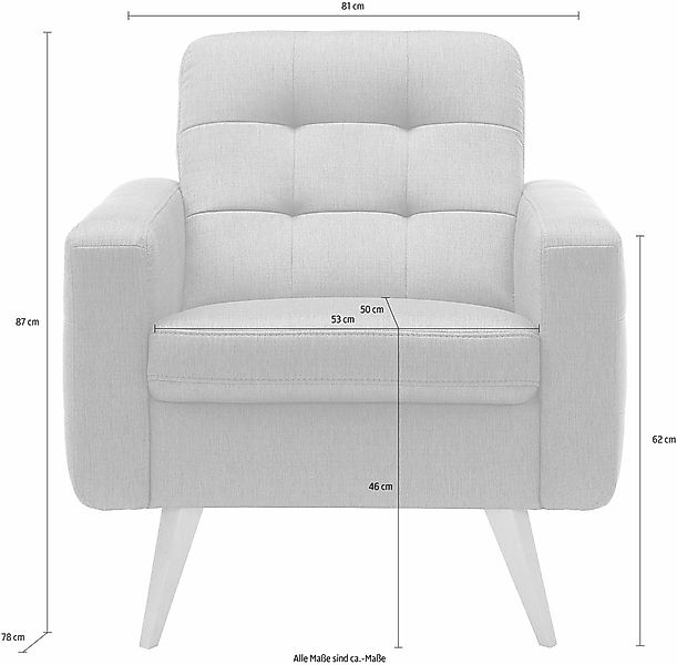 exxpo - sofa fashion Sessel »Nappa, Loungesessel mit aktueller Rückensteppu günstig online kaufen