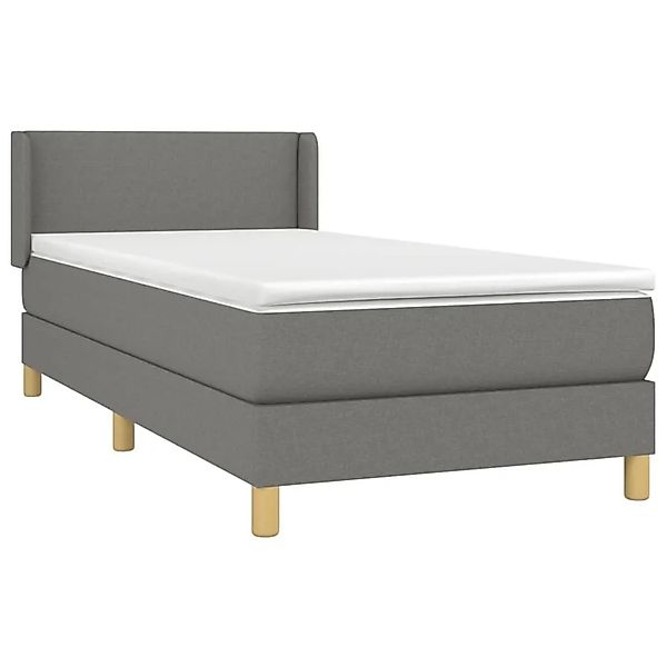 vidaXL Boxspringbett mit Matratze Dunkelgrau 100x200 cm Stoff 3130090 günstig online kaufen