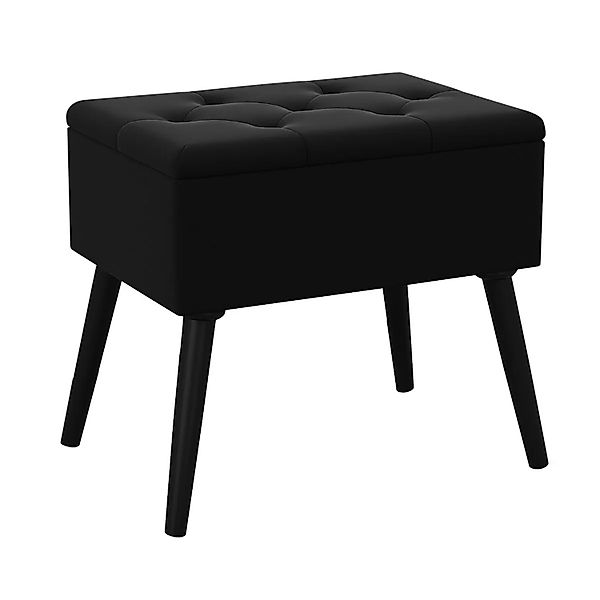 Costway Schminkhocker Stauraum Massivholz Schwarz günstig online kaufen