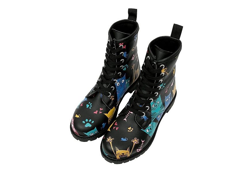 DOGO Long Boots Schnürstiefel Cat Lovers Black Damen Stiefeletten, Schnürbo günstig online kaufen