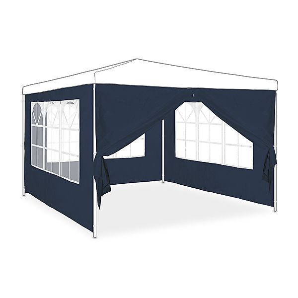 relaxdays Pavillon Blaue Pavillon Seitenwand 4er günstig online kaufen