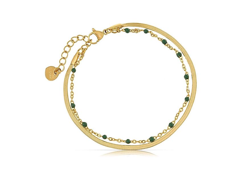 Made by Nami Edelstahlarmband Zweireihiges Armband Damen Gold aus Edelstahl günstig online kaufen