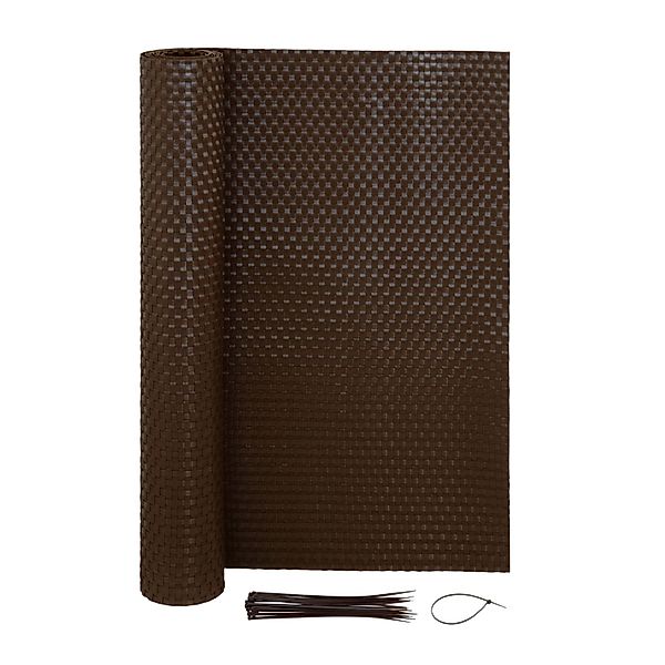 Jardinion Sichtschutzmatte 3m x 1m Kunststoff Braun mit Kabelbindern günstig online kaufen