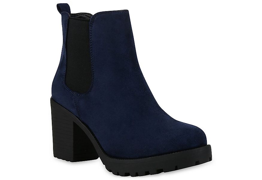 VAN HILL 76870 Chelseaboots Damen Stiefeletten Chelsea Boots Profilsohle Bl günstig online kaufen