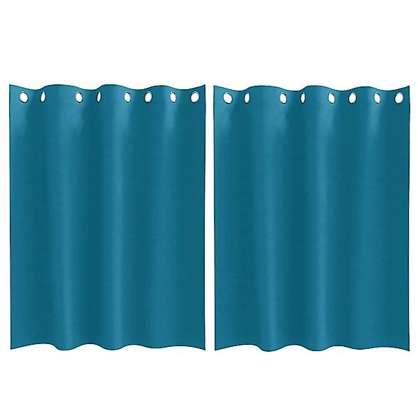 vidaXL Verdunkelungs-Vorhänge mit Ringen Türkis Polyester 4107418 günstig online kaufen