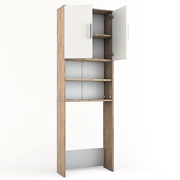 Vicco Waschmaschinenumbauschrank, Weiß/Sonoma, 64 x 190 günstig online kaufen