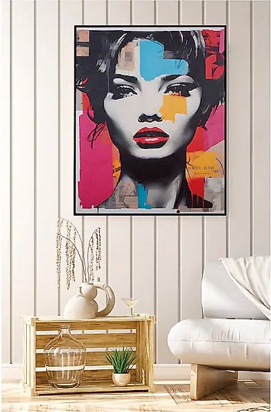 GILDE Bild mit Rahmen »Bild rechteckig Femme fatale mehrfarbig H. 102 cm« 1 günstig online kaufen