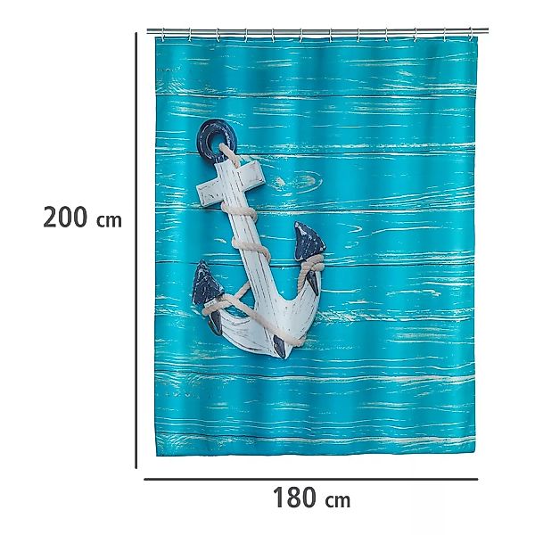 WENKO Duschvorhang Aboard, Textil (Polyester), 180 x 200 cm, waschbar mehrf günstig online kaufen