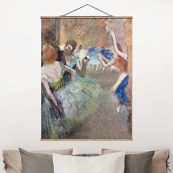 Stoffbild Kunstdruck mit Posterleisten - Hochformat Edgar Degas - Ballettsz günstig online kaufen