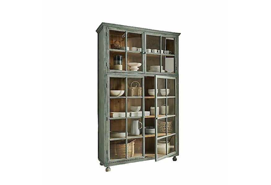 Mirabeau Standvitrine Schrank Bellac antikgrün günstig online kaufen