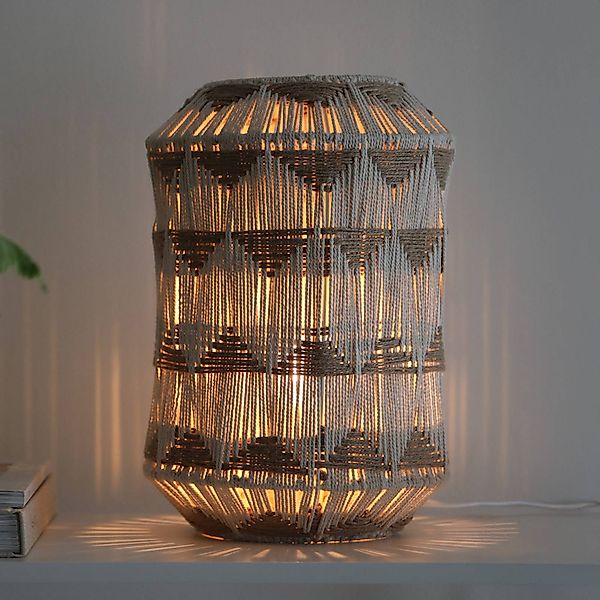 Tischleuchte Ano, Höhe 35 cm, Textil, beige/braun günstig online kaufen