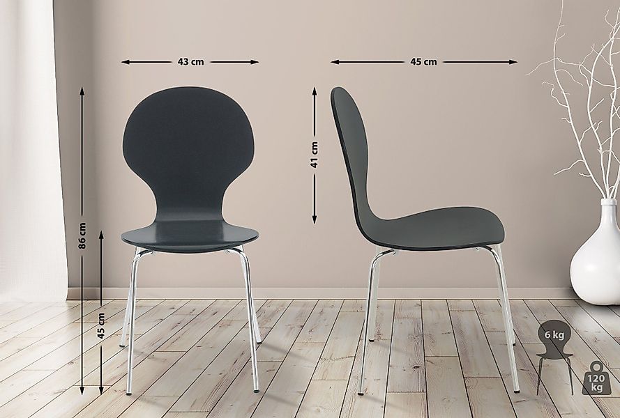 CLP Besucherstuhl Diego (2er Set), stapelbar günstig online kaufen
