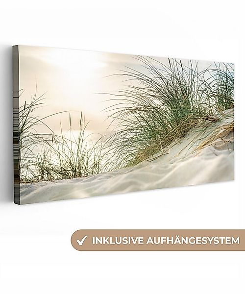 OneMillionCanvasses® Leinwandbild Panorama Dünen mit Strandhafer in der Son günstig online kaufen