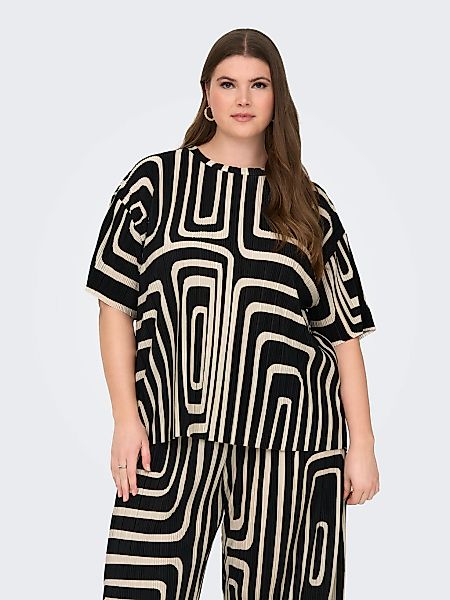 ONLY CARMAKOMA Kurzarmshirt "CARRAVENNA S/S PLISSE AOP TOP JRS NOOS" günstig online kaufen
