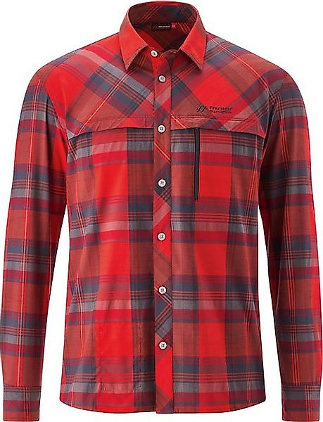 Maier Sports Outdoorhemd He-Hemd 1/1 Arm el. - Merton L/S RED / GREY CHECK günstig online kaufen