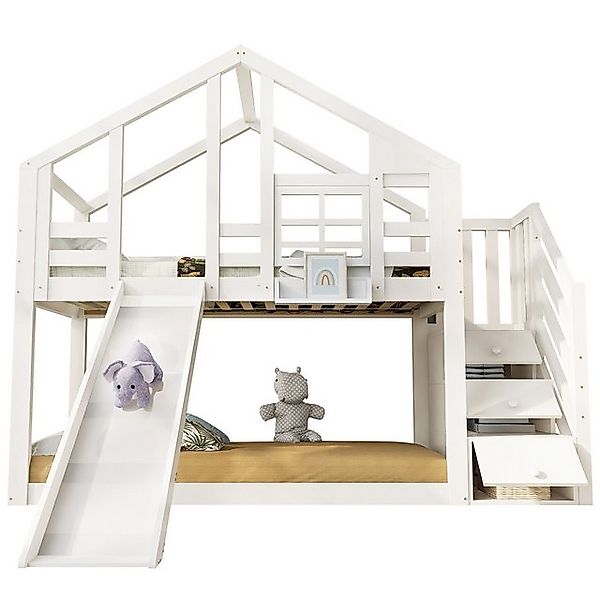 OKWISH Etagenbett Kinderbetten Einzelbett Gästebett (Hausbett Baumhaus, mit günstig online kaufen