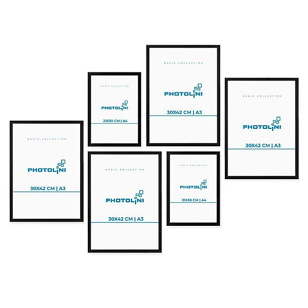 PHOTOLINI Bilderrahmen 6er Set Modern Schmal günstig online kaufen