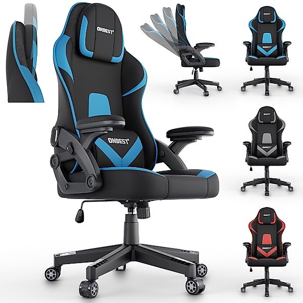 Onbest Gaming-Stuhl ergonomisch mit Lordosenkissen bis günstig online kaufen