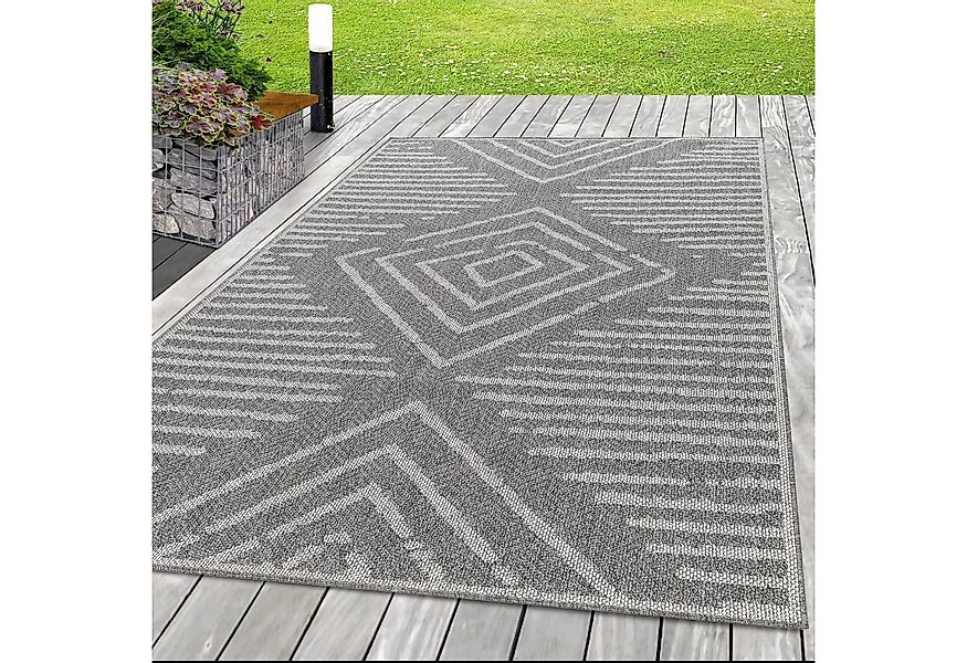 SIMPEX24 Outdoorteppich Gestreift Design, Läufer, Höhe: 7 mm, Outdoor Teppi günstig online kaufen