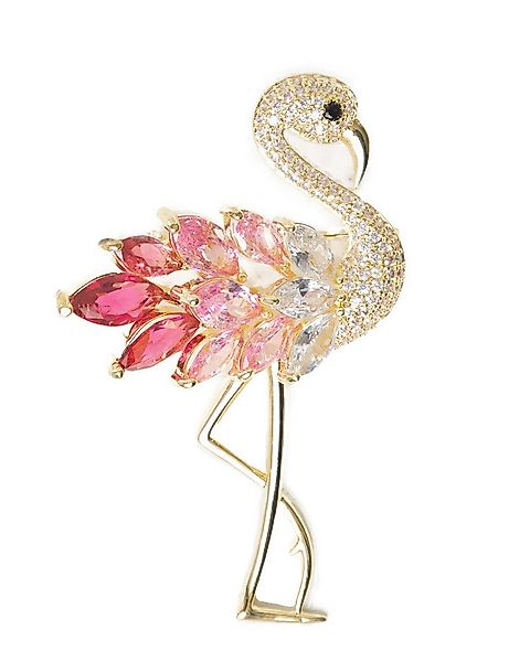 MayTree Brosche "Flamingo", rosa (Stück, 1-tlg), Metallbrosche in Form eine günstig online kaufen