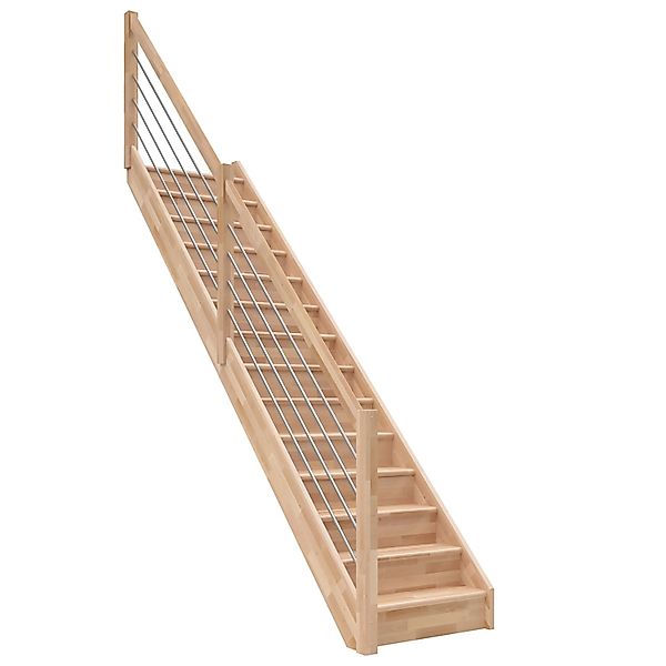 Dolle Raumspartreppe Paris Gerade Setzstufen Buche lackiert E-Geländer FSC® günstig online kaufen