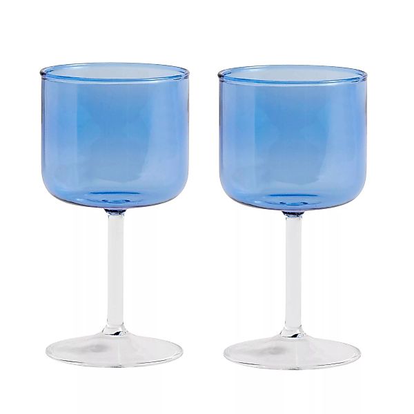 HAY - Tint Weinglas 2er Set - blau, transparent/H 15cm / Ø 7,5cm günstig online kaufen