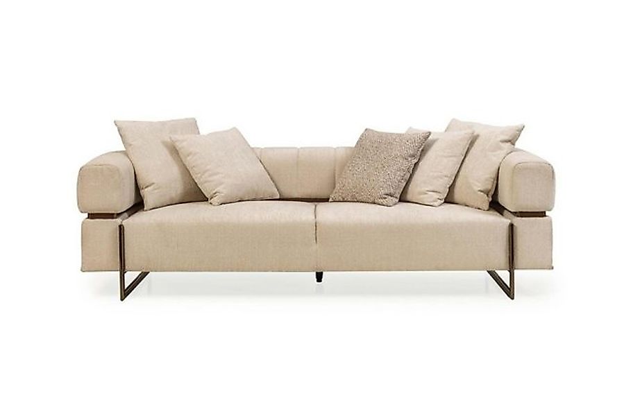 Xlmoebel 3-Sitzer Luxuriöses Designer-Stoffsofa in Beige für drei Personen, günstig online kaufen