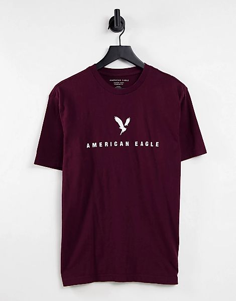 American Eagle – Core – T-Shirt in Burgunderrot mit Adler-Logoprint günstig online kaufen