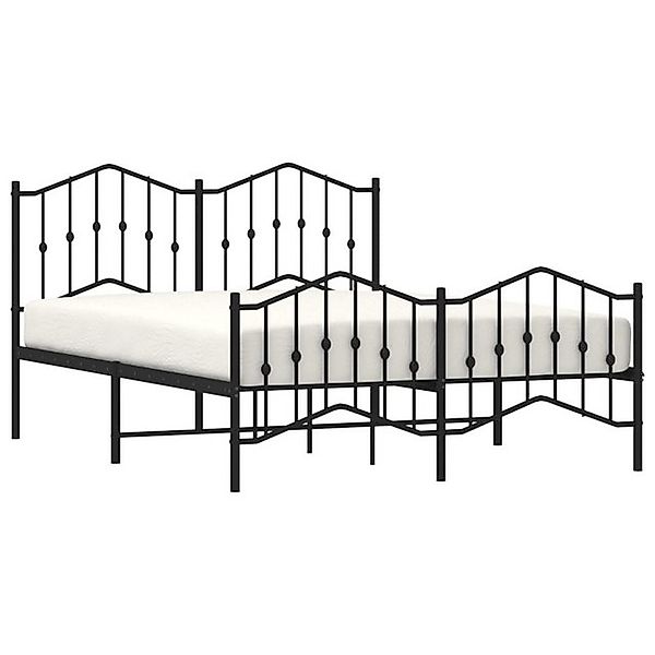 vidaXL Bett Bettgestell mit Kopf- und Fußteil Metall Schwarz 140x200 cm günstig online kaufen