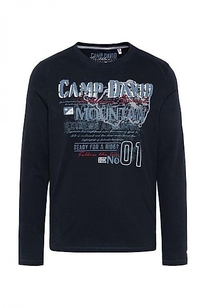 CAMP DAVID Longsleeve mit Used Print und Stickereien günstig online kaufen
