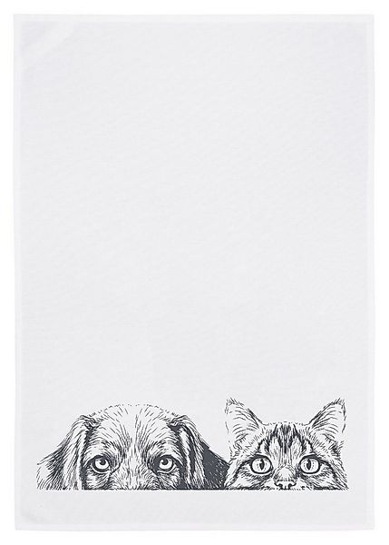 17,30 Hamburg Geschirrtuch Hund und Katze, Grau, (1-tlg), 50x70cm, Siebdruc günstig online kaufen