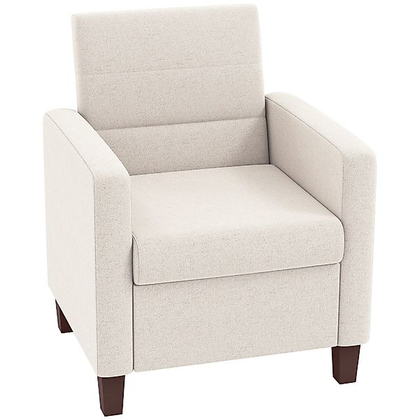 HOMCOM Sessel Loungesessel mit Armlehnen Polstersessel mit Leinenoptik Crem günstig online kaufen