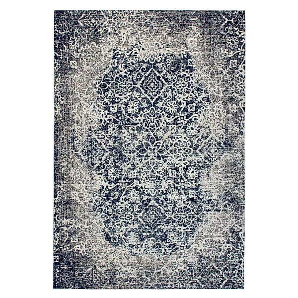 Orientalischer Teppich in Grau und Blau Chenillegewebe günstig online kaufen