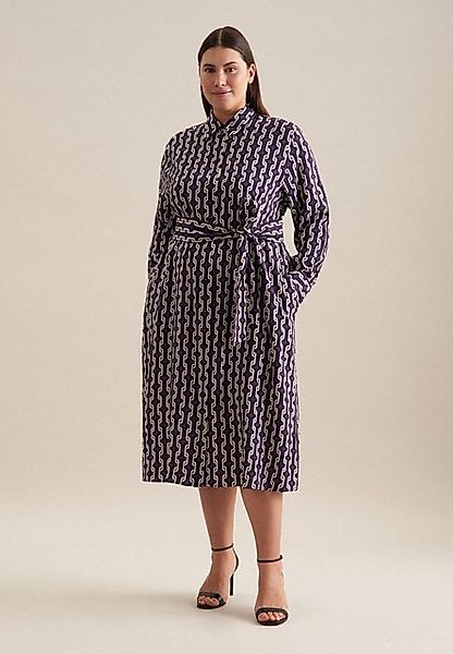 seidensticker Sommerkleid Schwarze Rose Langarm Kragen Druck günstig online kaufen