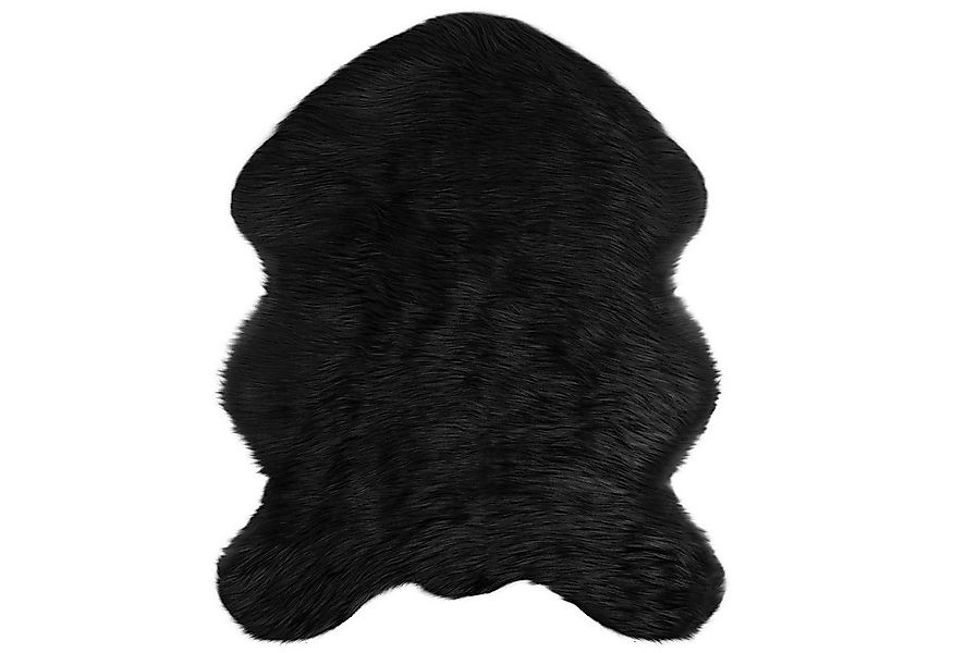 vidaXL Teppich Kunstschaffell Teppich Tafalla Schwarz 50 x 80 cm Polyester, günstig online kaufen