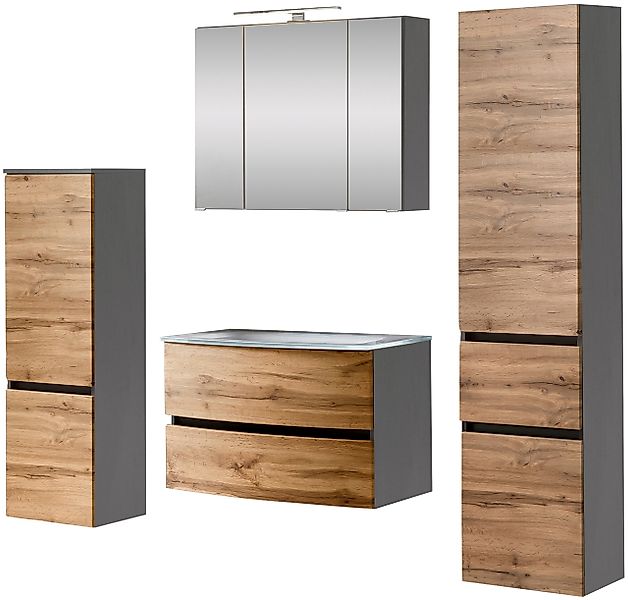 welltime Badezimmer-Set Kaunas, (Set, 4-St), Waschtisch-Set günstig online kaufen